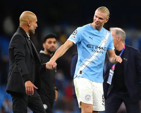 Erling Haaland Enters Elite Champions League Half-Century Group, Hailed by Pep as Ronaldo and Messi's Equal